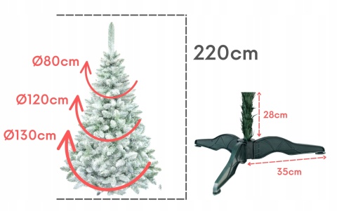 Choinka Sosna Lux Ośnieżona 220cm /BA