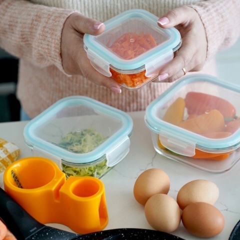 K NIGHOFFER LARGO KOMPLET POJEMNIKÓW BOROKRZEMOWYCH 300/500/800ML POKRYWA PP USZCZELKA SILICO KW