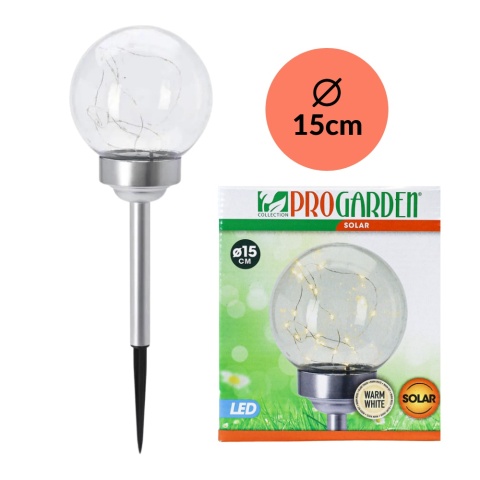 Lampa solarna 15cm kula MICRO LED