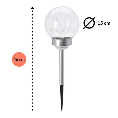 Lampa solarna 15cm kula MICRO LED