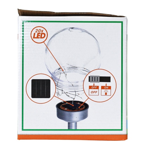 Lampa solarna 15cm kula MICRO LED