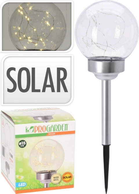 Lampa solarna 15cm kula MICRO LED