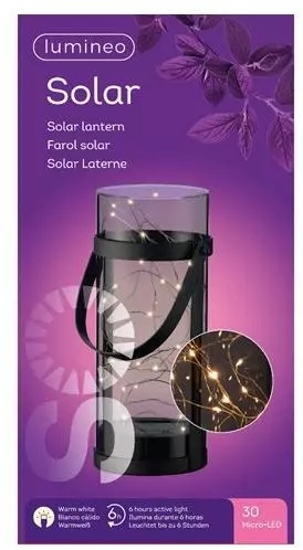 Lampion solarny ogrodowy 23 cm LED