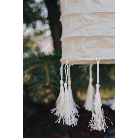 Lampion wiszący solarny biały BOHO 102 cm Lumineo