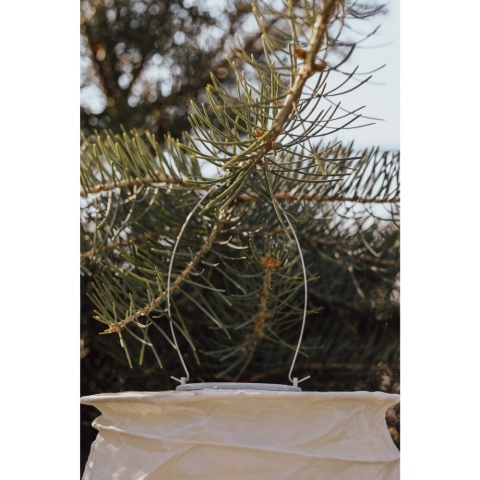 Lampion wiszący solarny biały BOHO 102 cm Lumineo