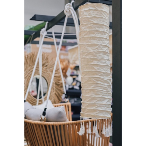 Lampion wiszący solarny biały BOHO 102 cm Lumineo