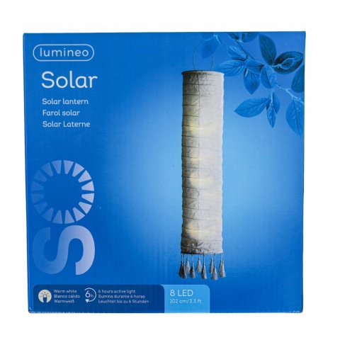 Lampion wiszący solarny biały BOHO 102 cm Lumineo
