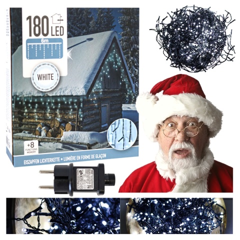 Oświetlenie zewnętrzne świąteczne lampki Boże Narodzenie 180 WHITE OUTDOOR