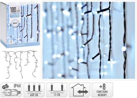 Oświetlenie zewnętrzne świąteczne lampki Boże Narodzenie 180 WHITE OUTDOOR