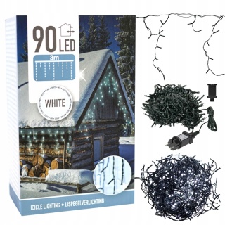 Oświetlenie zewnętrzne świąteczne lampki Boże Narodzenie 90 WHITE OUTDOOR