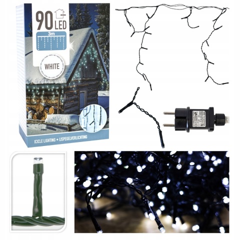 Oświetlenie zewnętrzne świąteczne lampki Boże Narodzenie 90 WHITE OUTDOOR