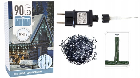 Oświetlenie zewnętrzne świąteczne lampki Boże Narodzenie 90 WHITE OUTDOOR