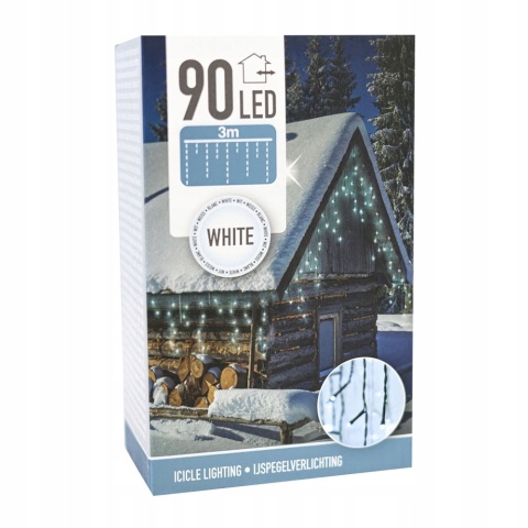 Oświetlenie zewnętrzne świąteczne lampki Boże Narodzenie 90 WHITE OUTDOOR