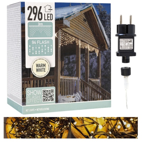 Oświetlenie zewnętrzne świąteczne lampki Boże Narodzenie LED NET 300X60CM