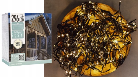 Oświetlenie zewnętrzne świąteczne lampki Boże Narodzenie LED NET 300X60CM