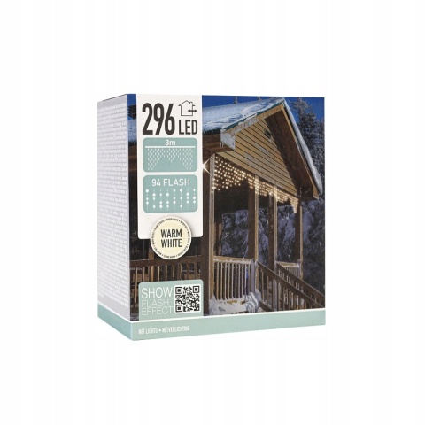 Oświetlenie zewnętrzne świąteczne lampki Boże Narodzenie LED NET 300X60CM