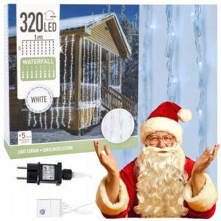 Oświetlenie zewnętrzne świąteczne lampki Boże Narodzenie kurtyna LIGHT 320LED