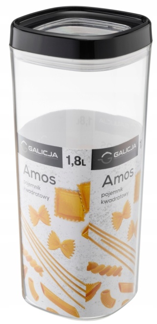 POJEMNIK KW. AMOS 1800ml 29571 CZARNY