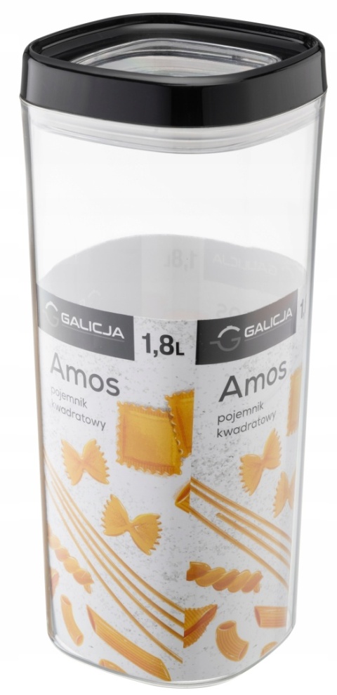 POJEMNIK KW. AMOS 1800ml 29571 CZARNY