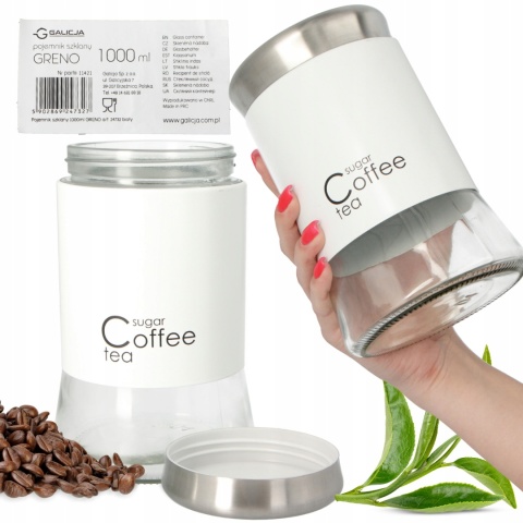POJEMNIK SZKL. 1000ml GRENO 24732 BIAŁY