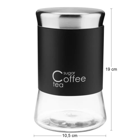 POJEMNIK SZKL. 1000ml GRENO 24732 CZARNY