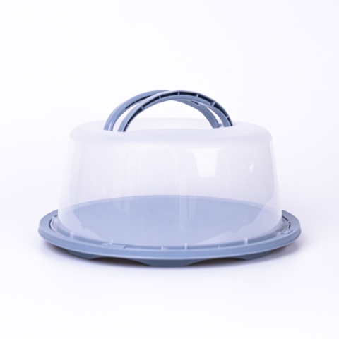 Pojemnik ciasto wędliny pokrywa uchwyt 30cm szary