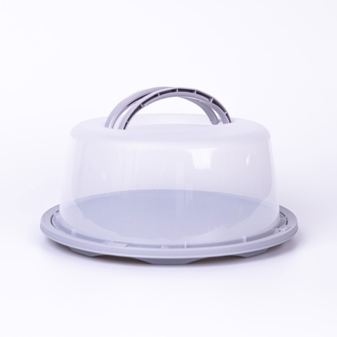 Pojemnik ciasto wędliny pokrywa uchwyt 30cm szary