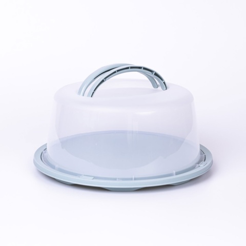 Pojemnik ciasto wędliny pokrywa uchwyt 30cm szary