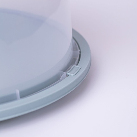 Pojemnik ciasto wędliny pokrywa uchwyt 30cm szary