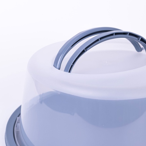 Pojemnik ciasto wędliny pokrywa uchwyt 30cm szary