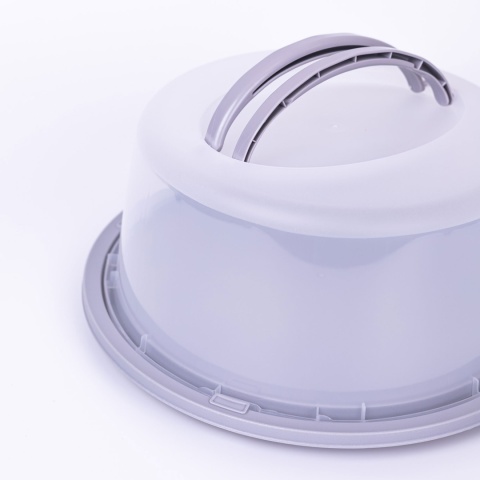 Pojemnik ciasto wędliny pokrywa uchwyt 30cm szary
