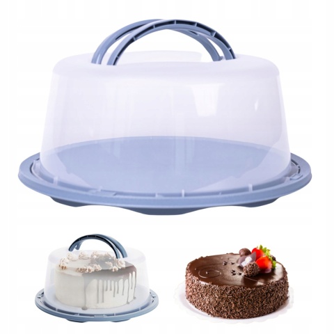 Pojemnik ciasto wędliny pokrywa uchwyt 30cm szary