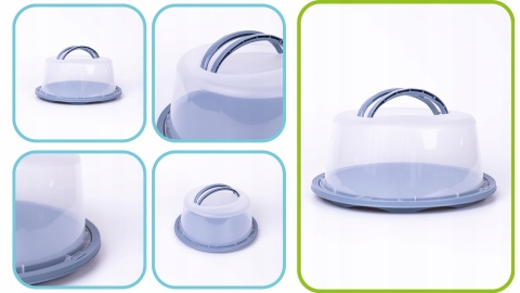 Pojemnik ciasto wędliny pokrywa uchwyt 30cm szary