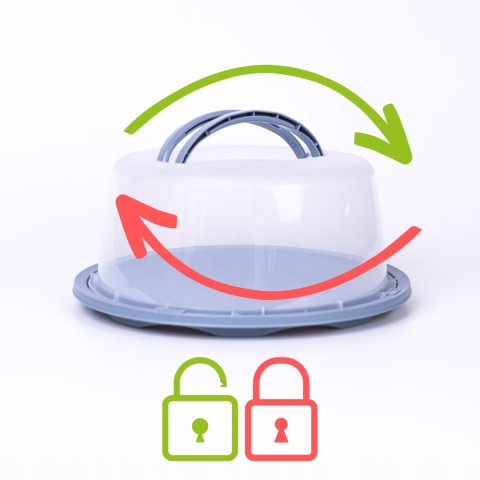 Pojemnik ciasto wędliny pokrywa uchwyt 30cm szary