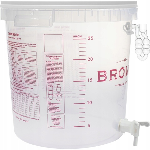 Pojemnik fermentacyjny 30L pokr. kran rurka boczna 340455