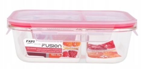 Pojemnik żaroodporny z pokrywą Fusion 950 ml art. 81456 (dzielony)