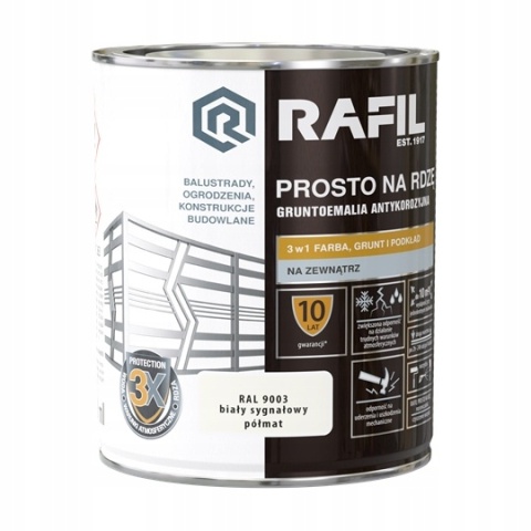 ŚNIEŻKA RAFIL PROSTO NaRdzę Płm RAL9003 0,75L