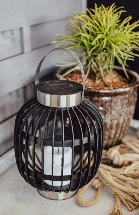 SOLAR LANTERN PP LED BLACK 2