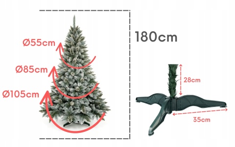 SZTUCZNA CHOINKA SOSNA PERŁOWA 1,80m