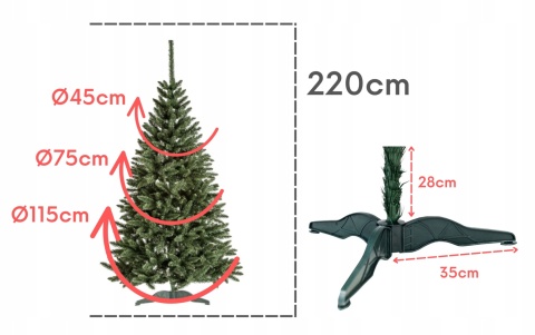 SZTUCZNA CHOINKA ŚWIERK TYTUS 2,20m