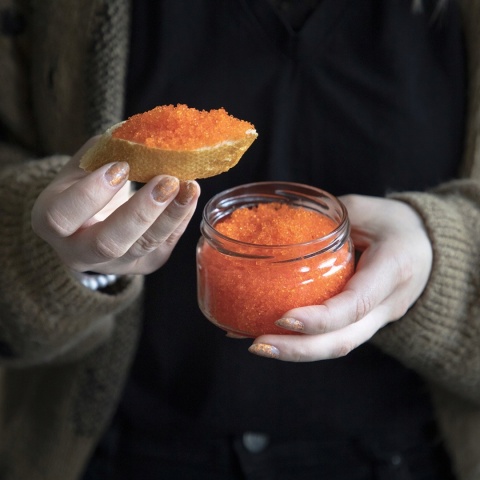 Słoik kawiorowy 200ml fi82/6 z zak. czarna 6szt 132222