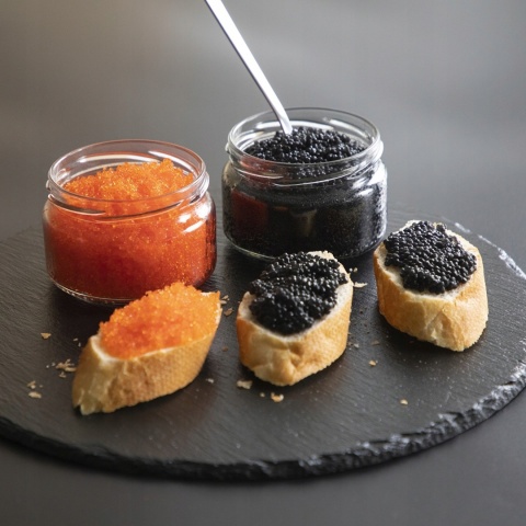 Słoik kawiorowy 200ml fi82/6 z zak. czarna 6szt 132222