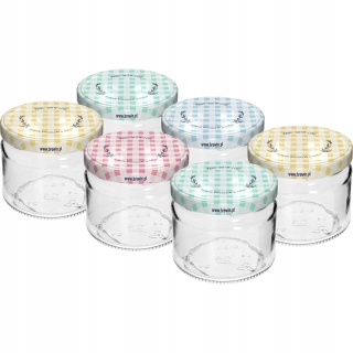 Słoik kawiorowy 330ml fi82/6 z zak. mix 6szt 132332