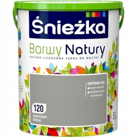 Śnieżka Barwy Natury farba do ścian grafitowy mural 120 5L