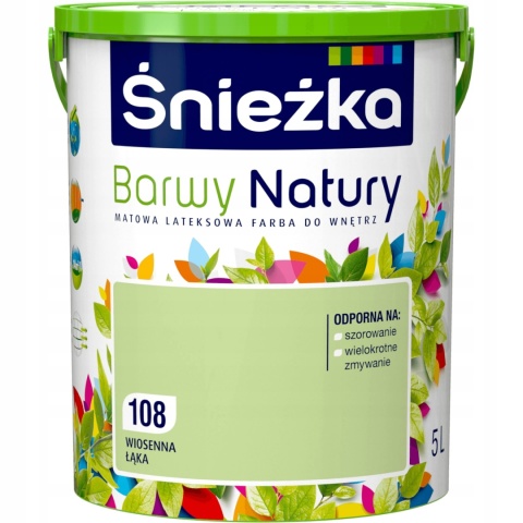 Śnieżka Barwy Natury farba do ścian wiosenna łąka 108 5,0L