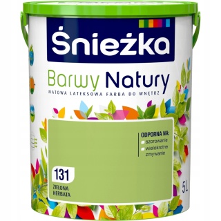 Śnieżka Barwy Natury farba do ścian zielona herbata 131 5,0L