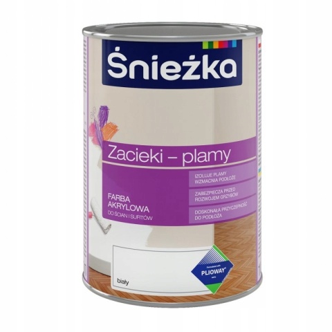 Śnieżka na zacieki i plamy biały 1L.