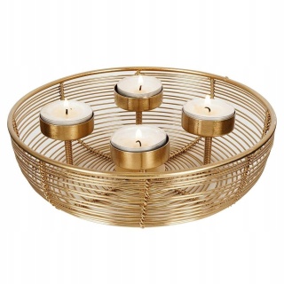 TEALIGHT HOLDER IRON WOVEN