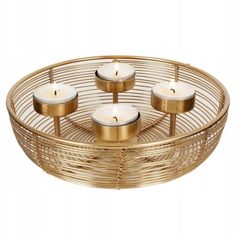 TEALIGHT HOLDER IRON WOVEN