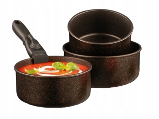 Komplet 3 garnków Ambition Gold z odpinaną rączką